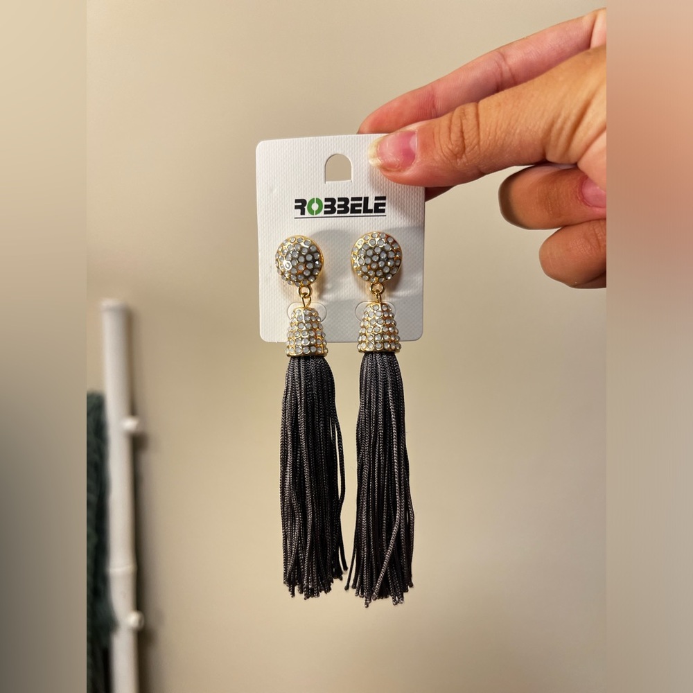 Sparkly Dangly Tassel Earrings